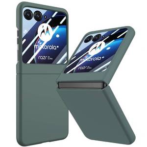 lot 31517 image: YQODSZ for Motorola Razr 2023 Case with Integrated Glass Screen Protector, Slim Matte Hard PC Back Cover Scratch-Resistant Full Coverage Phone Case for Moto Razr Plus 2023 - Green