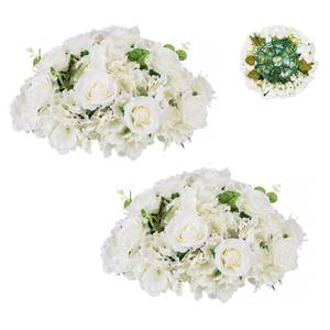 lot 31545 image: BLOSMON Artificial Flower Balls Wedding Centerpieces 2 Pcs 15.7 Large White Fake Flowers Rose Hydrangea Ball Arrangement Center Pieces for Table Silk Floral Bouquet for Wedding Party Home Decor