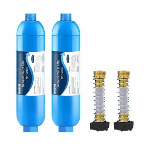 lot 31547 image: RV Inline Water Filter with Flexible Hose Protector, NSF 42372 Certified, Reduce Chlorine, Odor, Taste, Rust and Fluoride in Drinking Water, Dedicated for RVs and Marines, Pack of 2