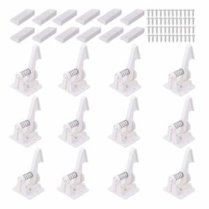 lot 31549 image: 12 Pack Cabinet Locks Child Safety Latches - Vmaisi Baby Proofing Cabinets Drawer Lock with Adhesive Easy Installation - No Drilling or Extra Screws (White)