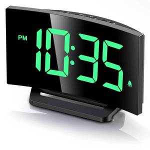 lot 31568 image: GOLOZA Digital Alarm Clock for Bedroom, Digital Clock with Modern Curved Design, Conspicuous LED Numbers, 5 Levels BrightnessOff, 2 Volume, 3 Alarm Tones, Snooze, Power-Off Memory, 1224H
