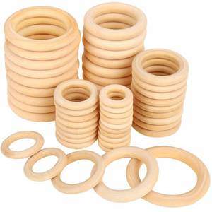 lot 31582 image: Bestsupplier 50 Pcs Unfinished Solid Wooden Rings for Craft, Ring Pendant and Connectors Jewelry Making, 5 Size