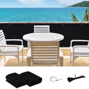 lot 31593 image: LOVE STORY 3x10 Black Balcony Screen Privacy Fence Cover -2 Pack Mesh Privacy Screen UV Protection Weather-Resistant 3 FT Height Shield for Deck, Patio, Backyard, Outdoor Pool, Porch, Railing