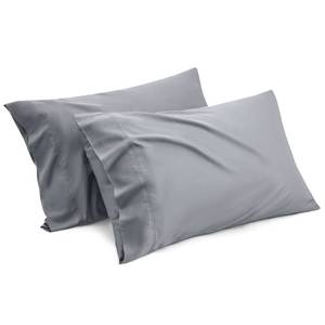 lot 31600 image: Bedsure Cooling Pillow Cases Standard Size, 100% Rayon Derived from Bamboo Silver Grey Pillowcase, Soft & Breathable Pillow Covers with Envelope Closure, Gift for Men or Women, 20x26 Inches