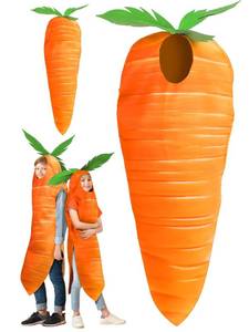 lot 31601 image: Funtery Easter Carrot Costume Orange Halloween Carrot Cosplay Costume Boy Girls Vegetable Food Suit for Stage Performance Birthday Dress up Party