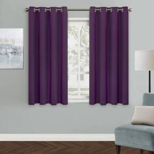 lot 31603 image: MYSKY HOME Blackout Curtain for Bedroom, Purple Curtains 54 Inch Long Small Window Curtains Grommet Room Darkening Curtain, Thermal Insulated Curtain, 1 Curtain Panel, 52 x 54 Inch, Purple