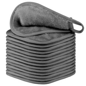 lot 31606 image: HealAge 15 Pack Makeup Remover Cloth, Washable Microfiber Face Cloth, 6x6Inch Reusable Makeup Remover Pads for All Skin Types, Face Towels for Women, Gray