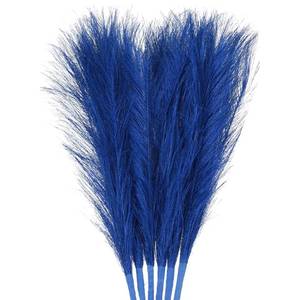 lot 31607 image: uxcell 6Pcs Faux Pampas Grass Small 45cm17.7 Fake Fluffy Pampas Grass 7 Branches Artificial Vase Filler for Home Office Vase Wedding Decoration Dark Blue