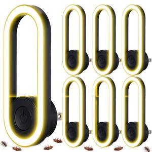 lot 31615 image: Qualirey 6 Pcs Ultrasonic Pest Repeller with Night Light Indoor Electronic Insect Pest Repellent Plug in for Roach Mosquito Bug Ant Spider Home Warehouse Kitchen Garage Office (Black)