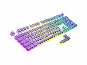 lot 31621 image: Ranked Pudding PBT Keycaps  112 Double Shot Translucent ANSI US & ISO Layout  OEM Profile for RGB Mechanical Gaming Keyboard (Lavender)