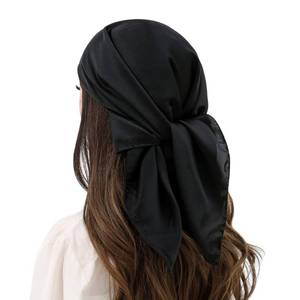 lot 31622 image: RIIQIICHY Womens Head Hair Scarf Black Like Satin Silk Scarf Sleeping Hair Wrapping Night 27.5