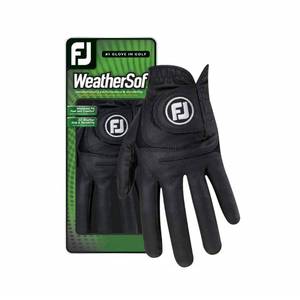 lot 31625 image: FootJoy Mens WeatherSof Golf Glove Black Cadet Medium, Worn on Left Hand