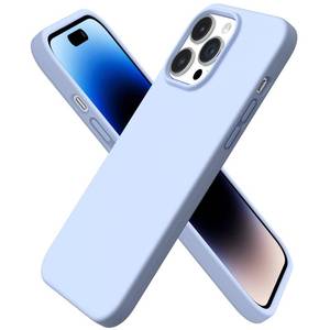 lot 31630 image: ORNARTO Compatible with iPhone 14 Pro Max Case 6.7, Slim Liquid Silicone 3 Layers Full Covered Soft Gel Rubber Phone Case Protective Cover with Microfiber Lining 6.7 inch-Baby Blue