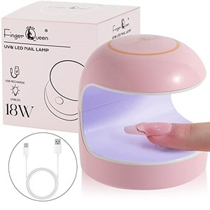 lot 31639 image: FINGER QUEEN Mini LED Nail Lamp,Nail U V Lamp for Gel Nails with 5 LED Beads Portable USB Nail Dryer for Travel Manicure Home DIY