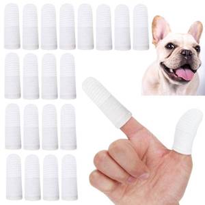 lot 31647 image: PenVinoo 20 PCS Dog Toothbrush Pet Toothbrush Finger Toothbrush cat Toothbrush Washable & Comfortable & Durable 1 Set for 2 Fingers(20)