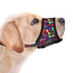 lot 31649 image: LUCKYPAW Dog Muzzle, Soft Pattern Muzzles for Small Medium Large Dogs with Adjustable Strap to Stop Biting Barking and Chewing, Allows Panting Drinking(Bone,M), M-(Snout 5.5-8), PrintMuzzle