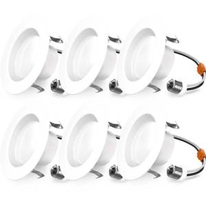 lot 31650 image: Sunco Lighting 6 Pack Retrofit LED Recessed Lighting 4 Inch, 4000K Cool White, Dimmable Can Lights, Baffle Trim, 11W60W, 660 LM, Damp Rated - ETL