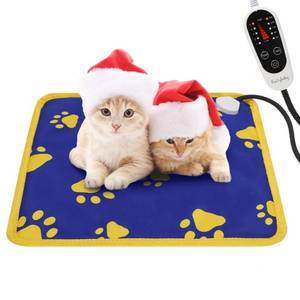 lot 31665 image: PUPPY LOVE Pet Heating Pad, Waterproof Dog Heating Pad Mat for Cat with 5 Level Timer and Temperature, Pet Heated Warming Pad with Durable Anti-Bite Tube Indoor for Dog Cat (17 X 17)