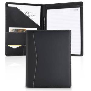 lot 31668 image: Pacific Mailer Padfolio Portfolio Leather Binder, Interview Legal Document Organizer, Business Card Holder Included Letter Sized Writing Pad Piano Noir Faux Leather Matte Finish