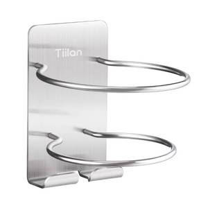 lot 31673 image: Tiilan Hair Dryer Holder Wall Mount Self Adhesive, SUS 304 Stainless Steel Bathroom Hair Blow Dryer Rack Organizer, Silver