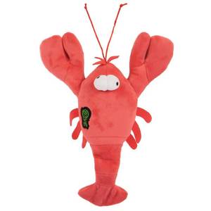 lot 31677 image: goDog Action Plush Lobster Animated Squeaky Dog Toy, Chew Guard Technology - Red, One Size