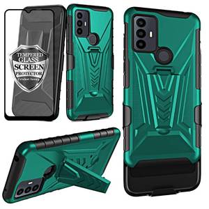 lot 31679 image: Ailiber Case for TCL 30 SE, TCL 305  TCL 306 Case Holster with Screen Protector, Swivel Belt Clip Holster with Kickstand, Heavy Duty Full Body Shockproof Protector Phone Cover for TCL 30SE 5G-Green