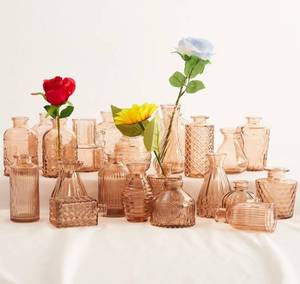 lot 31705 image: Glass Bud Vase Set of 22, Small Vases Bulk for Flowers, Clear Glass Vases for Centerpieces, Mini Bud Vases in Bulk Rustic Wedding Decorations, Centerpieces, Vintage Home Table Flower Decor