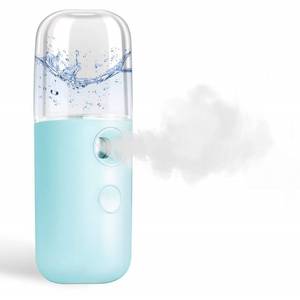 lot 31730 image: GIVERARE Nano Facial Steamer, Handy Mini Mister, USB Rechargeable Mist Sprayer, 30ml Visual Water Tank Moisturizing&Hydrating for Face, Daily Makeup, Skin Care, Eyelash Extensions-Blue