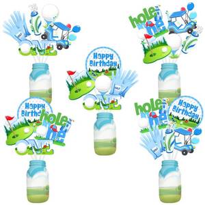 lot 31741 image: 24 Pack Golf Table Centerpiece Sticks Golf 1st Birthday Party Decorations, Hole in One First Birthday Party Supplies for 1 Year Old Boys Sports Table Centerpieces