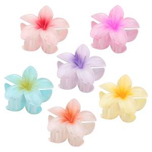 lot 31749 image: WACHLL 6 Pack Large Flower Hair Claw Clips, Hawaiian Flower Hair Claw Clips for Women Thin Thick Curly Hair,90s Strong Hold jaw clip,Hair Accessories for Women