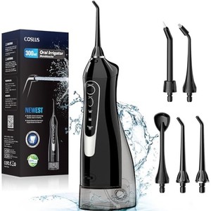lot 31750 image: COSLUS Water Dental Flosser Teeth Pick Portable Cordless Oral Irrigator 300ML Rechargeable Travel Irrigation Cleaner IPX7 Waterproof Electric Waterflosser Flossing Machine for Teeth Cleaning F5020E