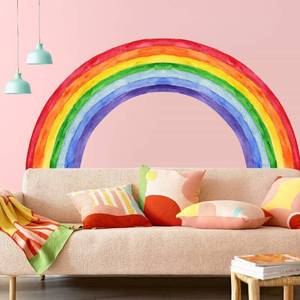 lot 31753 image: DRWSSR 4 Sheets Watercolor Rainbow Wall Decals Nordic Scenery Rainbow Wall Sticker Colorful Wall Art Vinyl Peel and Stick Rainbow Decals for Nursery Kids Bedroom Living Room Playroom Home Decor