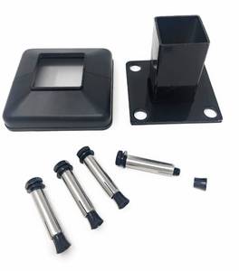 lot 31774 image: XCEL Fence Metal Flange for 2 Square Post, Included Cover, and 4 PCS of 716 X 2-12 Anchor Bolts.