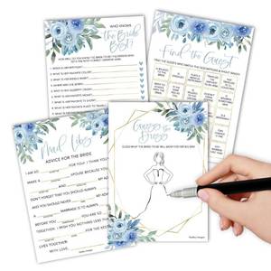 lot 31783 image: Hadley Designs 40 Floral Funny Bridal Shower Games 20 Guests - Wedding Games for Bridal Shower Games for Guests, Couples Wedding Shower Games for Couples, Bridal Party Games, Bridal Shower Bingo Game