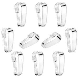 lot 31819 image: OHINGLT 10pcs Pinch Bails for Jewelry Making-925 Sterling Silver Material Pinch Bails for Pendants, Stylish and Exquisite Pendant Clasp for Bracelets, Necklaces