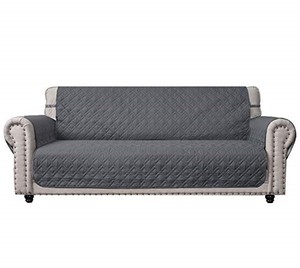 lot 31824 image: Ameritex Couch Sofa Slipcover 100% Waterproof Nonslip Quilted Furniture Protector Slipcover for Dogs, Children, Pets Sofa Slipcover Machine Washable (Dark Grey, 68)