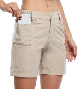 lot 31827 image: Willit Womens Shorts Hiking Cargo Golf Shorts Outdoor Summer Shorts with Pockets Water Resistant Khaki Large size
