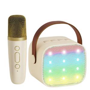 lot 31828 image: YLL Kids Karaoke Machine, Portable Bluetooth Speaker with Wireless Microphone for Adults, Karaoke Toys Gifts for Girls Ages 4, 5, 6, 7, 8, 9, 10, 12 Year Old Birthday Party (Beige)