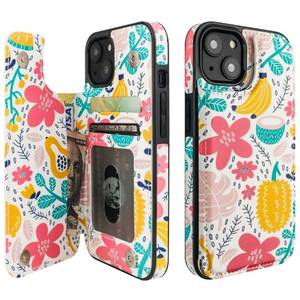 lot 31830 image: HAOPINSH for iPhone 13 Case Wallet with Card Holder, Summer Fruits Pattern Back Flip Folio PU Leather Kickstand Card Slots Case for Women Girls, Double Magnetic Clasp Shockproof Cover 6.1