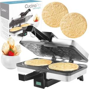 lot 31844 image: CucinaPro Krumkake Baker By Cucina Pro - 100% Non Stick, Makes Two Krumkake Pizzelle-Like Cookies, Great for Cannoli Filling & Cones