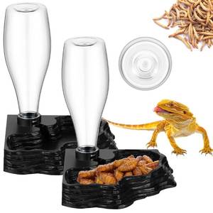 lot 31851 image: 2 Pack Reptile Water Feeder Automatic Water Dispenser Waterer 13.5Oz Feeding Accessories Tank Lizards Waterer for Bearded Dragon Terrarium Turtle Tank Feeding Geckos Frog