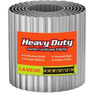 lot 31859 image: LAVEVE Corrugated Metal Garden Edging - Sturdy Border Perfect for DIY Flower Beds and Landscaping Borders (Silver, 8 Inch x 20FT)