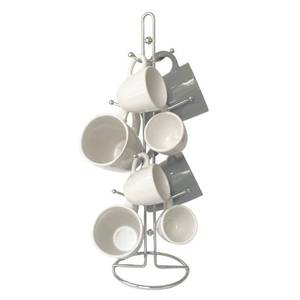 lot 31869 image: Evelots Countertop Coffee Mug Holder - Tea Cup Organizer Rack - Tree Hooks Hold 8 Large Mugs - Chrome - Coffee Bar Display Storage