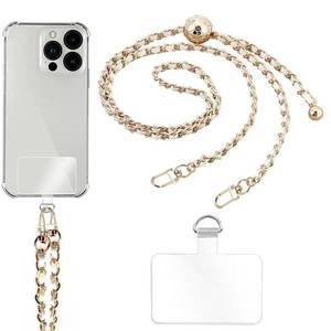 lot 31879 image: Turkalla Cell Phone Lanyard Phone Crossbody Chain, Adjustable Phone Straps,LeatherMetal Shoulder Strap Phone Chain with Phone Tether Patches Compatible with Most Phones Bag Purse
