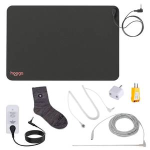lot 31892 image: Hooga Grounding Mat Kit for Pain Relief, Energy, Sleep, Inflammation, Wellness with Conductive Socks, Adapter, Outlet Tester, Continuity Tester, Extra Grounding Cord