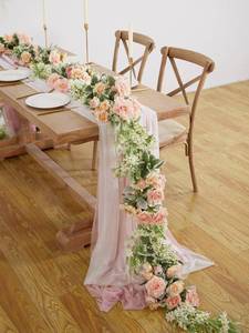 lot 31895 image: MISSPIN 13Ft Artificial Eucalyptus Flower Garland with Faux Floral Peony Rose Vine Greenery Garland for Spring Wedding Home Party Craft Art Table Swing Decor