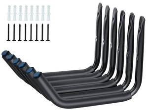 lot 31897 image: WMK Kayak Storage Racks, 6 Pack Wall Mount Kayak Hooks, Garage Storage Canoe Hangers for Hanging Canoe Surfboard Snowboard Paddle Board Ladders Bikes