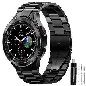 lot 31904 image: GOLDTOLUCK Compatible with Samsung Galaxy Watch 6 5 4 Band Pro Classic 20mm 43mm 47mm 45mm 40mm 44mm 42mm 46mm, Men Metal Business Band Solid Stainless Steel