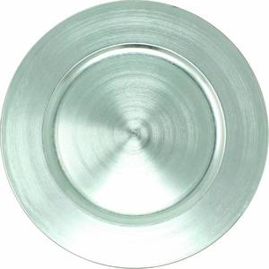 lot 31910 image: Metallic Foil Charger Plates - Set of 6 - Made of Thick Plastic - Mint Green