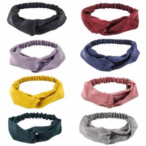 lot 31920 image: Yeshan Womens Criss cross Silk Satin Headbands Elastic Twisted Head Wrap Knotted Hair Band,pack of 8